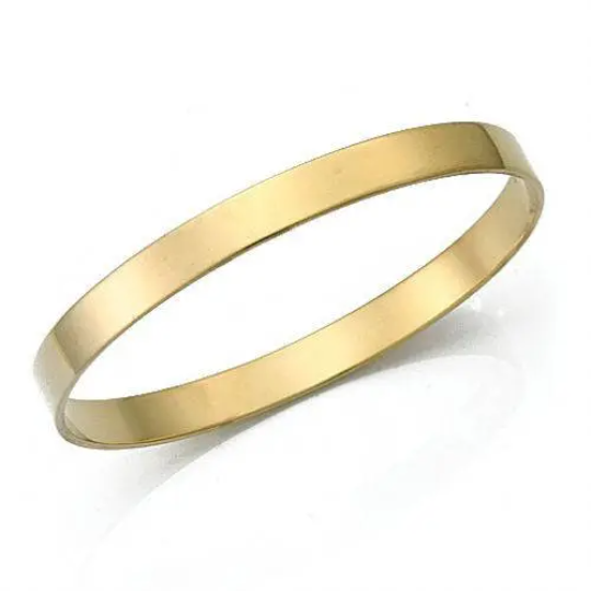 Almani 6.5mm Yellow Gold Flat Bangle 2.75