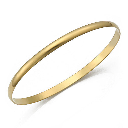 Almani 4mm domed Classic solid Gold Bangle 14k Yellow